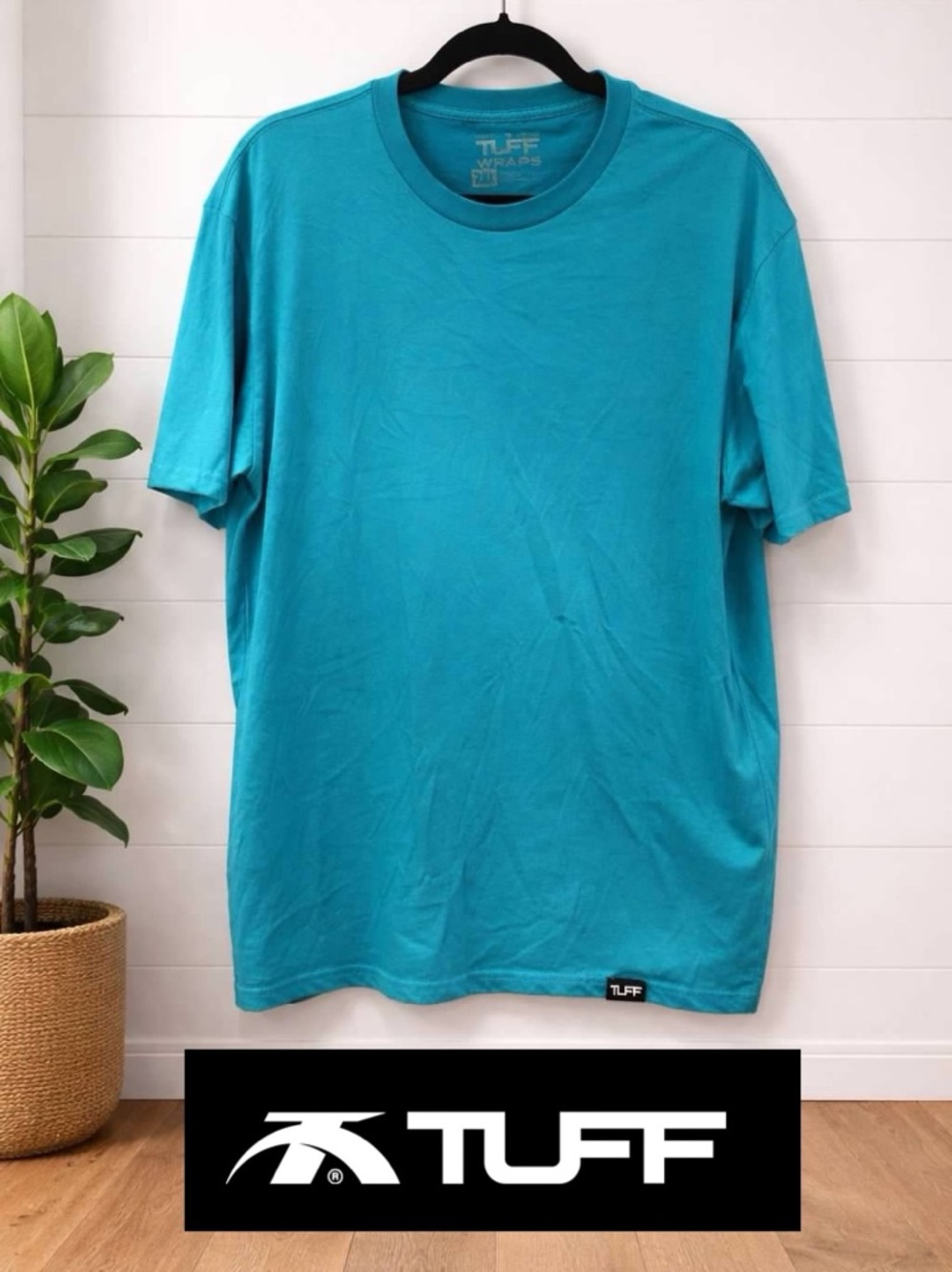 🩵👉💗TUFF WRAPS Teal Athletic Performance T-Shirt | Men’s 2XL Gym Workout Tee